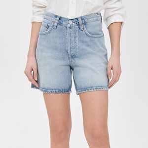 Agolde Light Blue Jean Shorts